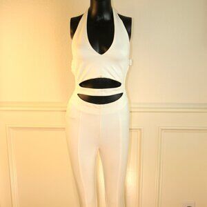Tiger Mist Halter Top Jumpsuit with Cutouts Size Small